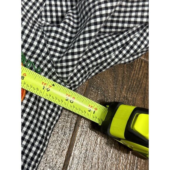 Vintage Lemon Grass Applique Button Shirt Halloween Black Check Trick-or-Treat M - Picture 12 of 13